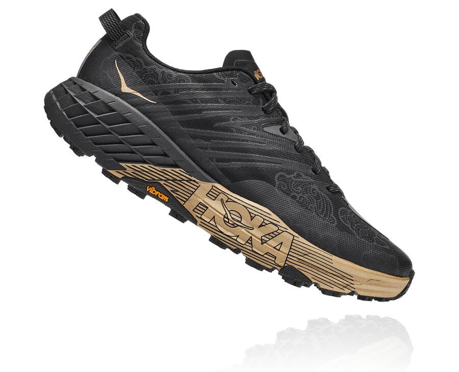 Hoka One One Trail Schoenen Dames - Speedgoat 4 Cny - Zwart/Goud - EH0569148